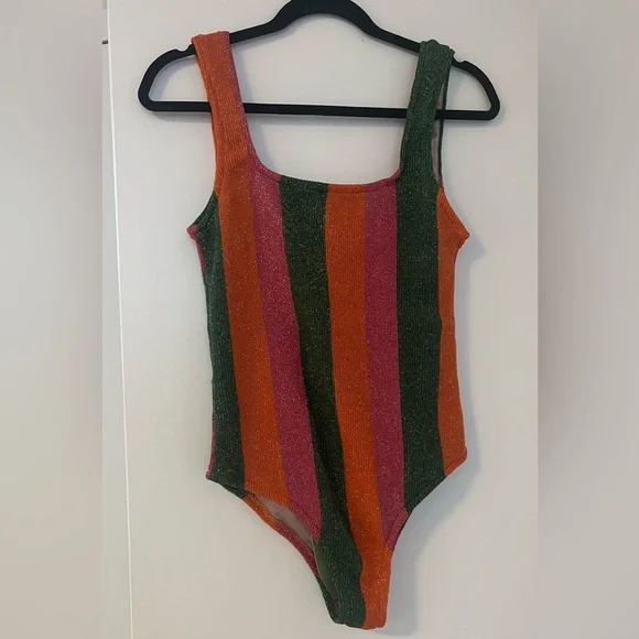 NWT FARM Rio Taylor Swift Anti Hero Swimsuit Size Medium New With Tags Shimmer - Picture 6 of 11